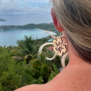 Floral Custom Wooden Earrings